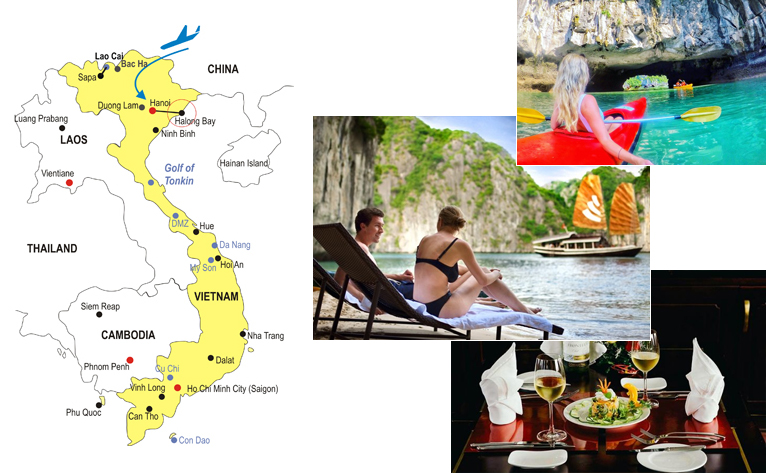 3-Day Halong Bay Honeymoon Tour Map