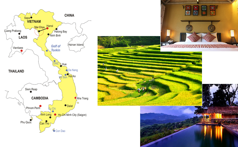 5-Day Mai Chau - Pu Luong Tour Map 