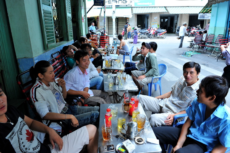 Have a coffee on street in Ho Chi Minh City, Vietnam