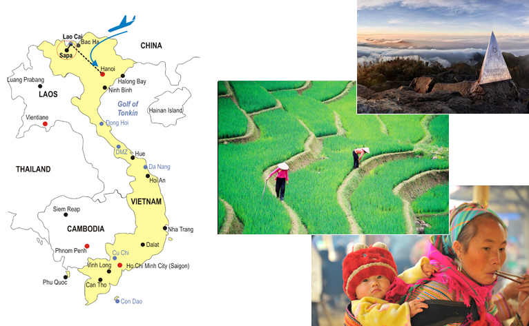 Sapa Adventure Honeymoon Tour 6 Days Map